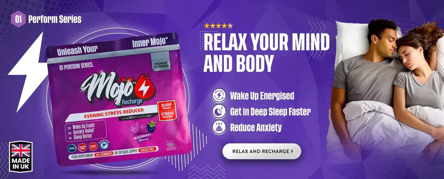 Mojo Recharge evening stress reducer โ panatilihing relax ang iyong isip at katawan: gumising na energised, matulog nang mas malalim, bawasan ang anxiety. Relax at mag-recharge.